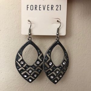 Grey and White jewel earrings